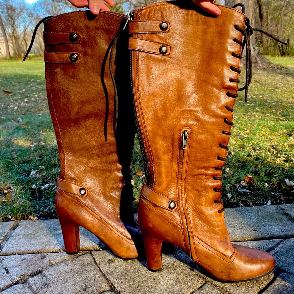 Sam Edelman Lace Up Brown Boot